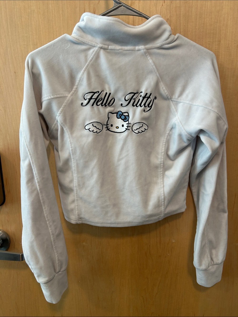 Forever 21 White Hello Kitty Embroidered Zip-Up Jacket